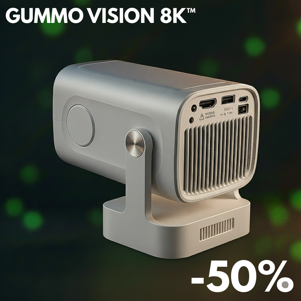 GUMMO VISION 8K™ – Smart Projektor z Wi‑Fi i Androidem